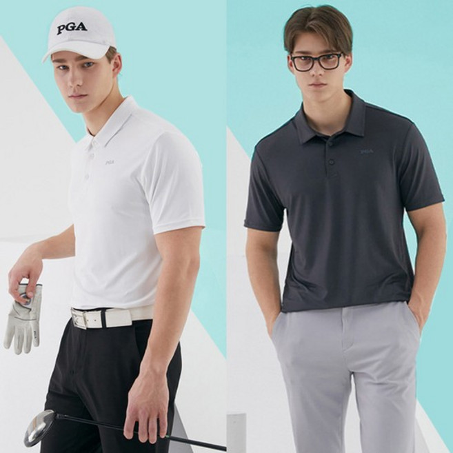 PGA 남성 데일리 컴팩트 반팔 카라 티셔츠 5종택1