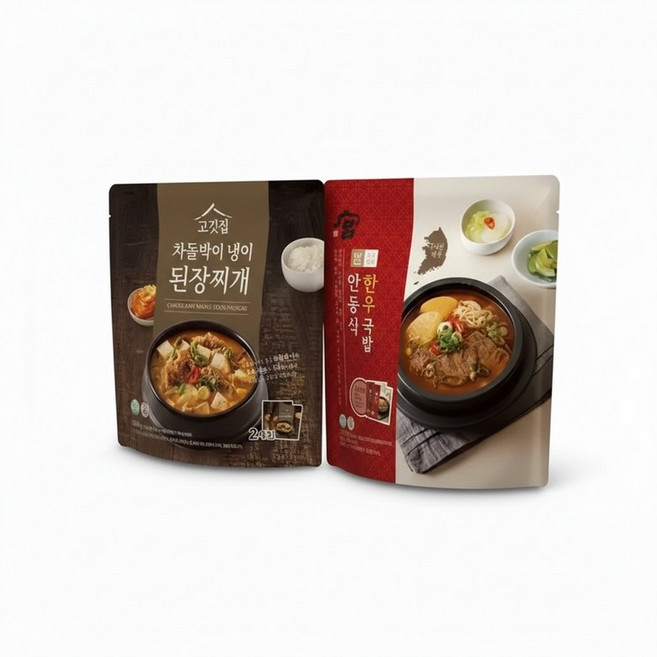 차돌박이 냉이 된장찌개800gx2 + 한우국밥800gx2, 800g