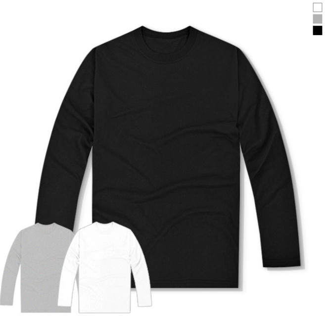 티데일리 20수 긴팔 라운드 쭉 티셔츠