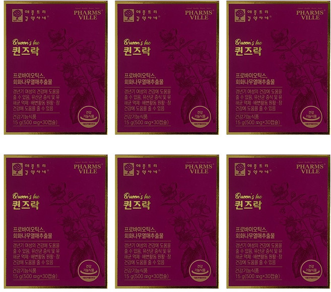 애플트리김약사네 퀸즈락 회화나무열매 추출물 갱년기 여성 유산균, 30정, 6개