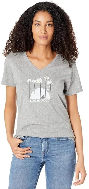 Life is Good. 여성용 Crusher Vee Towering Daisies Bik 헤더 그레이 헤더 그레이 - 쿠팡