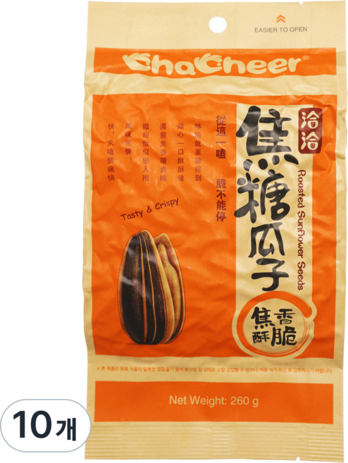 챠챠 해바라기씨 카라멜맛, 260g, 10개