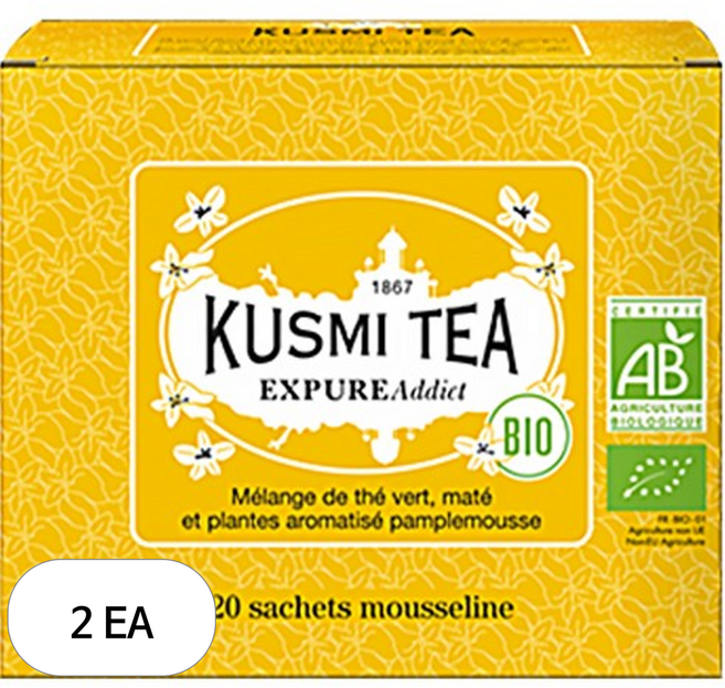 쿠스미티 유기농 엑스퓨레 애딕트 모슬린 티백, 2g, 20개입, 2개
