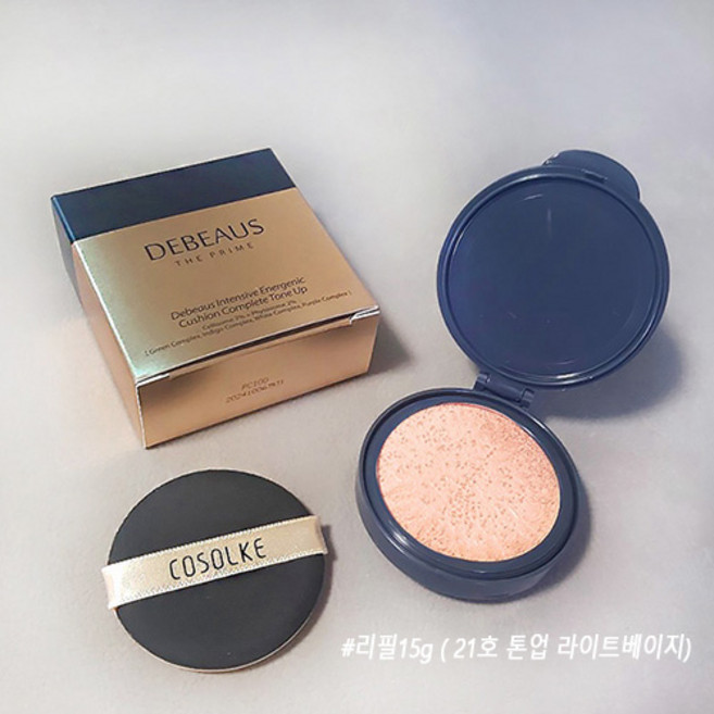 디뷰스 쿠션 팩트 20~21호 톤업 라이트베이지 리필 1개+ 퍼프 1개