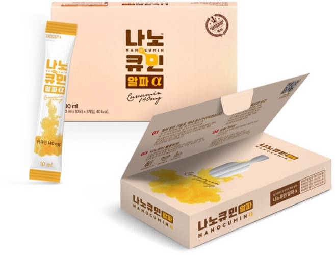 신현준 강황 수용성 커큐민 나노큐민 알파 30포 (1개월분) 300ml, 4개