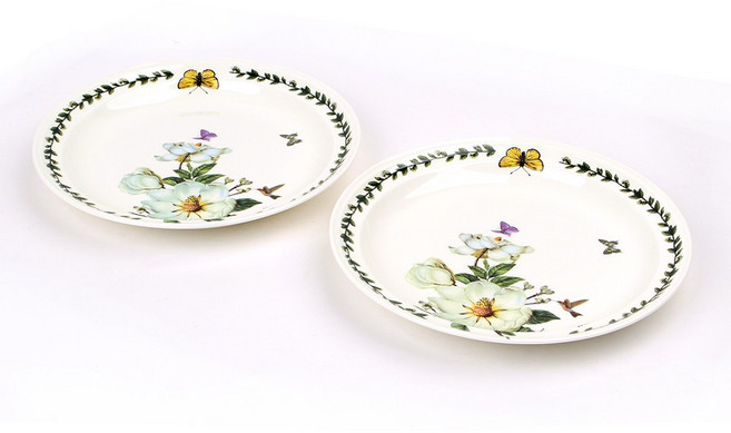 로얄에식스 목련 본차이나 원형접시세트, 1개, 9인치 접시 2P, 화이트