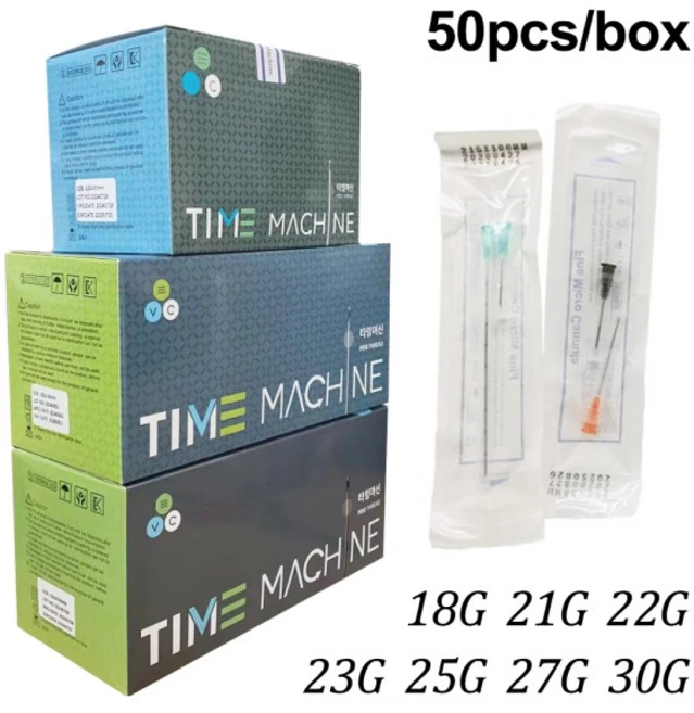 50pcs 공장 일회용 무딘 팁 캐뉼라 22g 23G 18G 50mm/70 미세 마이크로 바디 피어싱 바늘 주사기, 01 27G 38mm 1 box - 쿠팡