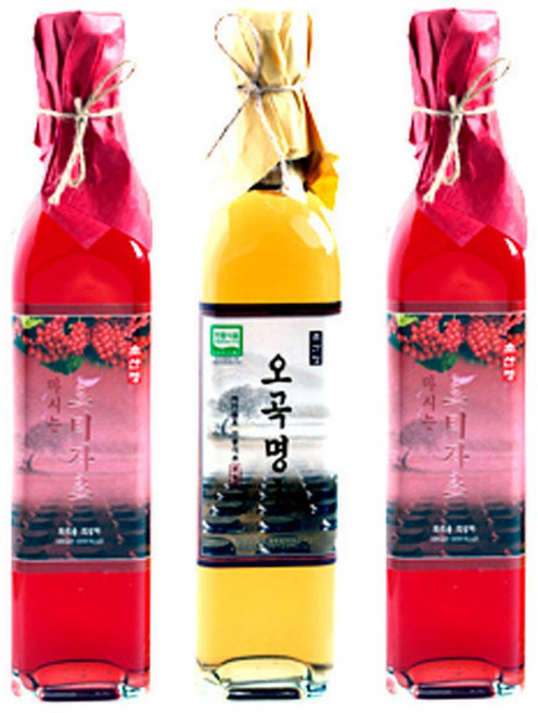 초산정 오미자초 2병X500ml + 오곡명초 1병X500ml, 3개, 500ml