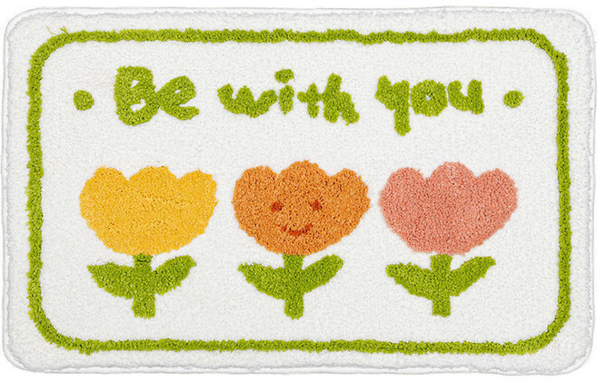 Soaring Pig 홈플라워 극세사 주방 욕실 미끄럼방지 매트, 40*60CM, B, 1개