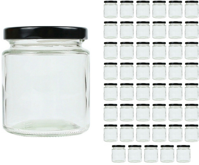 공병상회 DW공통200 유리병 + 63파이/러그캡 블랙 180ml, 48개