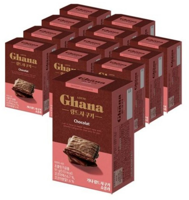 롯데제과 가나 랑드샤 쿠키, 91g, 10개