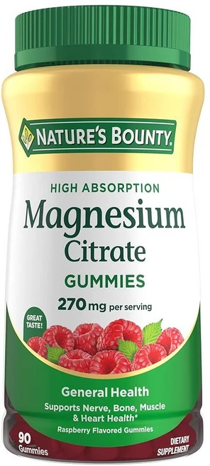 네이처스바운티 마그네슘 270mg 라즈베리 구미 90정, 1개 - 쿠팡