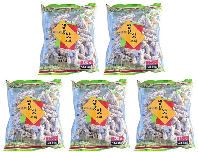 에코푸드 생강맛 스낵 과자, 5개, 120g