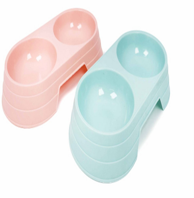 쫑이 반려동물 식기 2구 애완견밥그릇, 핑크