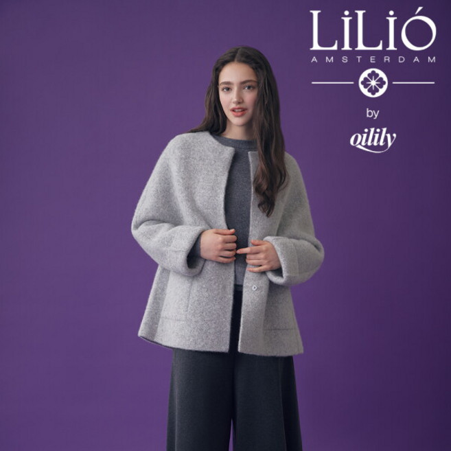 [릴리오] by 오일릴리 25FW 폭스 울 블렌디드 하프코트