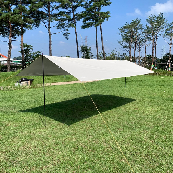 하스비크 블랙코팅 렉타 타프 차박 차량 초경량 자외선차단 그늘막 차광막 4x3m 폴대포함, 렉타타프-카모(블랙코팅)