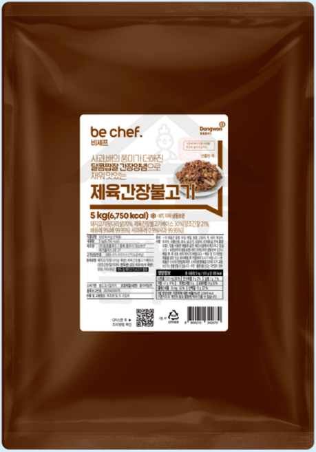 동원 홈푸드 비셰프 제육 간장불고기 5kg 돼지불백 제육볶음 대용량, 1개