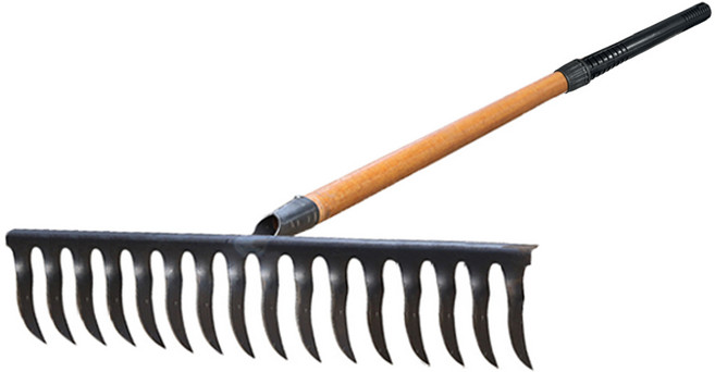 고강도레기(11발)+대왕 자루(밭 고르기 텃밭관리기 잡초 제거 제거기 농기구 밭갈이 레기 곡괭이 쇠스랑 괭이), 1개