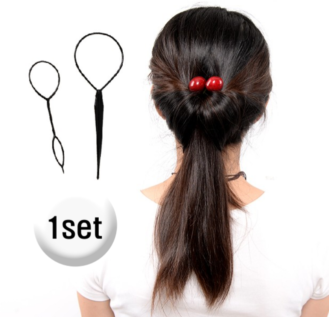 머리묶는도구 유아 올림머리 헤어도구 머리땋기 머리바늘, 1개, 2개세트