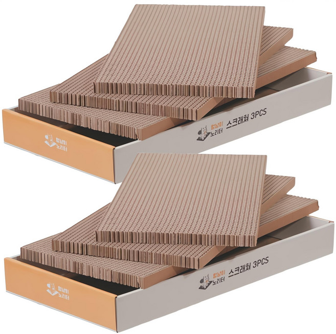 멍냥이노리터 빅사이즈 평판형 AB골 스크래쳐 3p, 혼합색상, 2세트