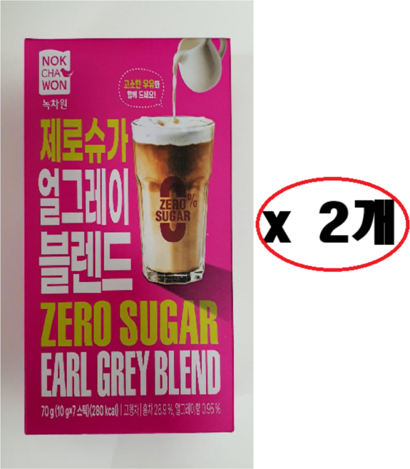 녹차원 제로슈가 얼그레이 블렌드 분말, 10g, 7개입, 2개