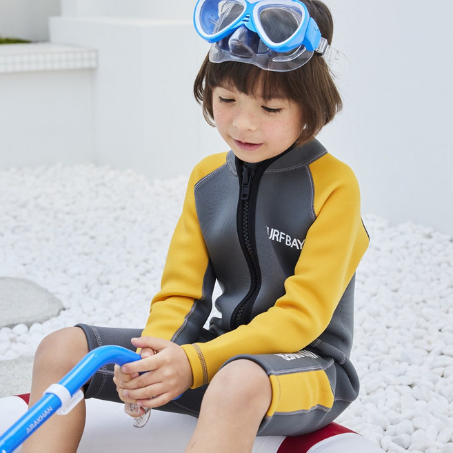 베베샤 키즈 아동 반슈트 잠수복 다이빙슈트, 그레이