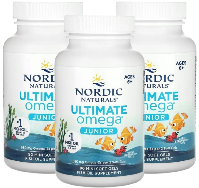 1+1+1 노르딕내추럴스 얼티미트 오메가 주니어 340mg 소프트젤90정 피쉬오일 생선오일 오메가쓰리, 90정, 3팩 - 쿠팡