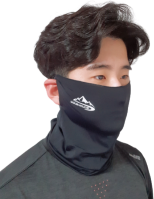 해피쇼핑 쿨스카프 자외선차단 자전거 러닝 라이딩 넥쿨러 스포츠 안면 마스크, 블랙