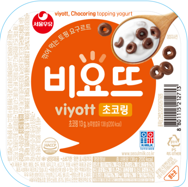 서울우유 비요뜨 초코링, 138g, 6개