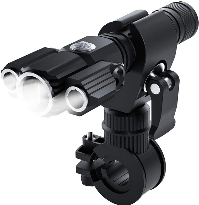 BAILEMO 방향조절 3구 자전거 전조등 라이트, 1개