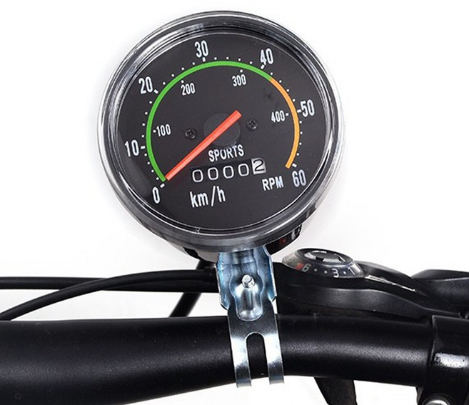 고장없이 정확한 아날로그 자전거속도계 자전거속도계 MTB속도계 주행거리기능, 원형, 1개