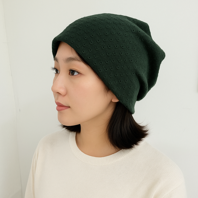 데일리 패턴 면 비니 기본 단색 수면 항암 두건 여성 코튼 모자