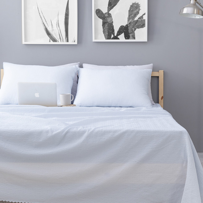 허니베딩시원한 여름이불 여름홑이불 냉감이불 에어컨이불 (SS), 퓨어-블루