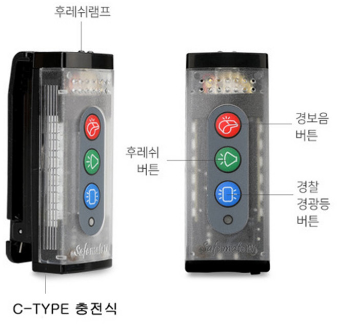 LED안전경고등휘슬전자호루라기 세이프메이트4 C-type/ U-type, C-type, 1개