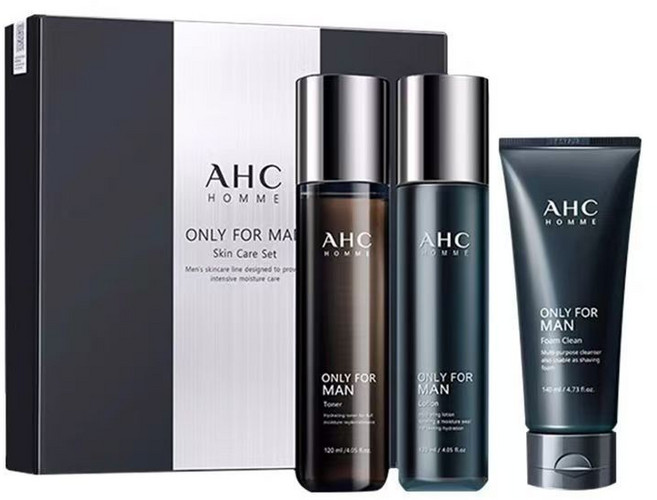 AHC 男士水乳液三件套, 1個, AHC男士 进口水乳液三件套（五年保質期,清潔保濕控油丨煥髮男友力