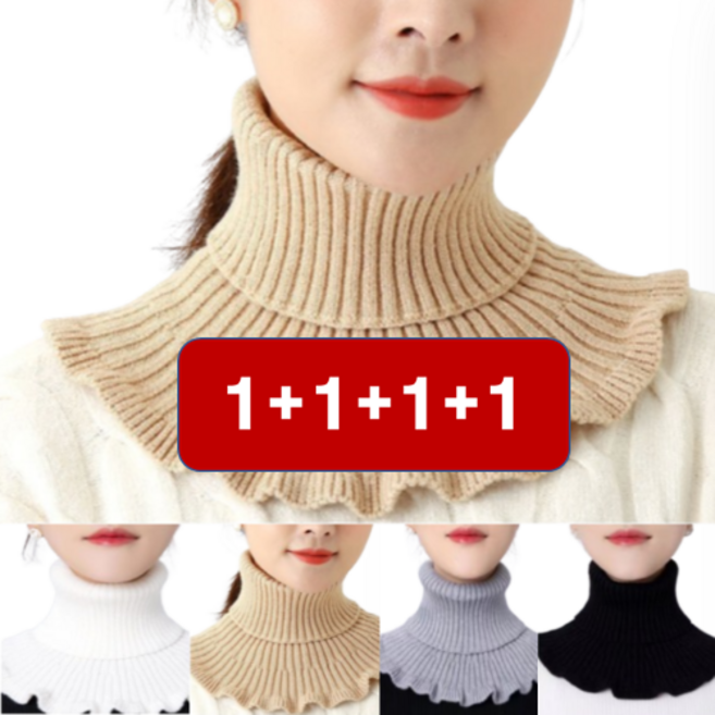 1+1+1+1 여성 페이크 폴라 넥 워머 페이크 카라 겨울 방풍 니트 목토시 넥워머