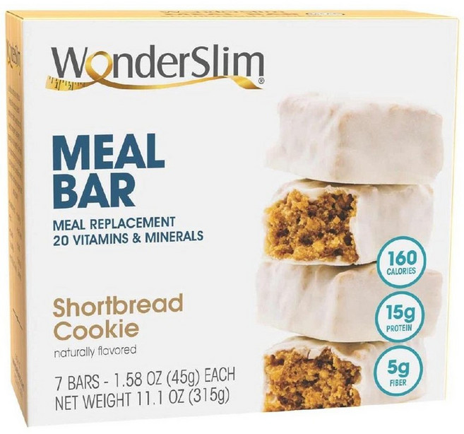 WonderSlim 원더슬림 식사 대용 단백질 바 캐러멜 코코아 초콜릿 아몬드 시나몬 더블베리 15g 7개입, 1개, 315g