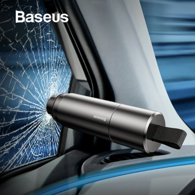 베이스어스 차량용 비상용 망치 실버, 1개, 레드