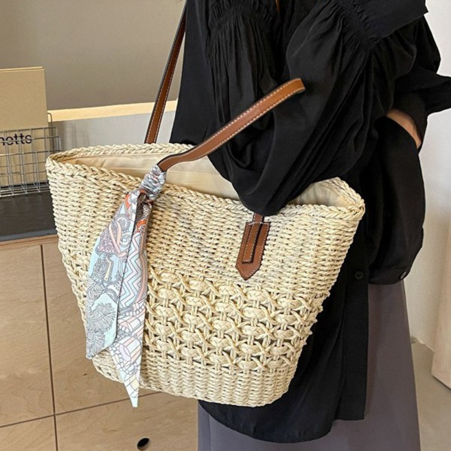 HAM 여름가방 라틴가방 비치백 휴양지가방 여름 메쉬 숄더백 해변 바캉스 비치백+스카프