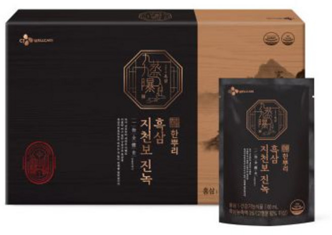 CJ한뿌리녹용흑삼스틱 8ml X 60 명절선물 추석선물 부모님선물, CJ 한뿌리 흑삼지천보 진녹 60ml x 30포