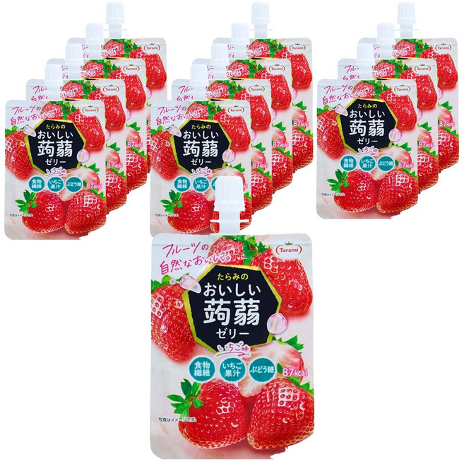 타라미 맛있는 곤약 젤리 딸기 맛, 150g, 12개