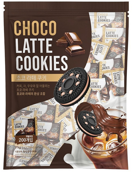 초코 라떼 쿠키 200p, 1kg, 4개