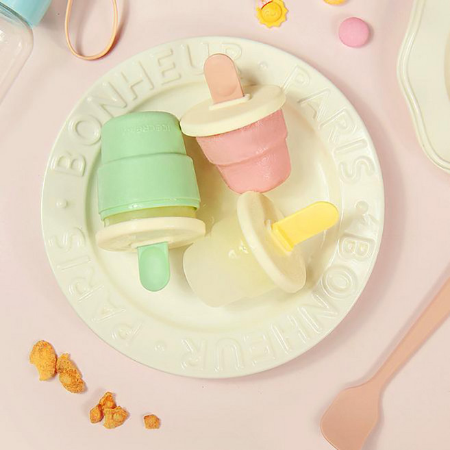 플라라 미니 실리콘 아이스크림 몰드 아이스바 만들기, 1개, 옐로우