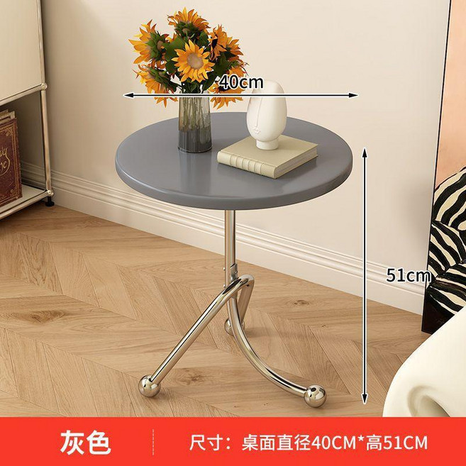 不鏽鋼圓桌 桌面直徑40CM*高51CM, 靜灰色,51cm高