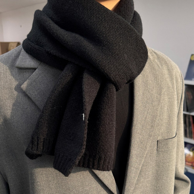 빅애플샵 남자 니트 머플러 겨울 목도리 남녀공용 데일리 패션 학생 fine knit