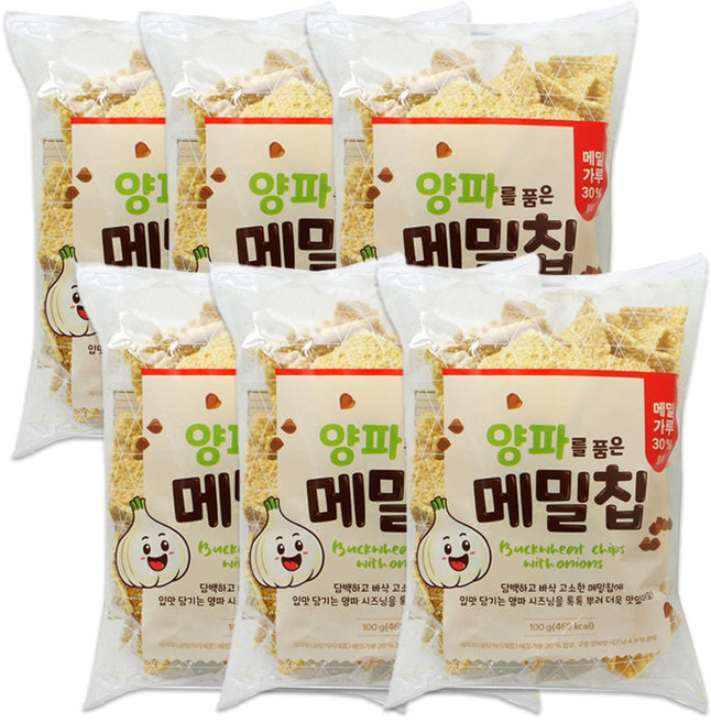 GloRyHy싱싱 양파를 품은 메밀칩 과자, 100g, 6개