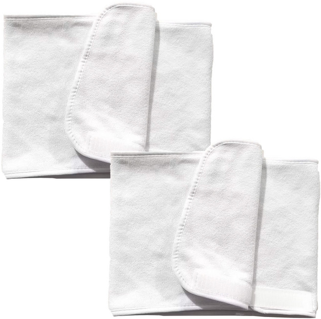 뷰티허브 벨크로 와이드 사각 헤어 터번, 2개, 화이트