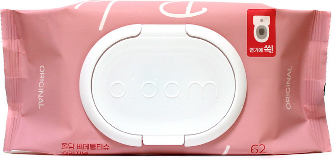 올담 오리지널 비데물티슈 캡형, 70g, 62매, 4개