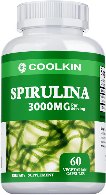 COOLKIN 螺旋藻 3000mg 純素膠囊 120顆, 60組