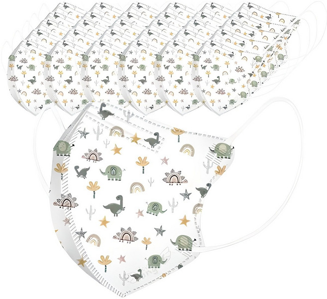 러블리앙즈 씬라이트 새부리형 마스크 유아용 소형, 10개입, 5개, W5 디노